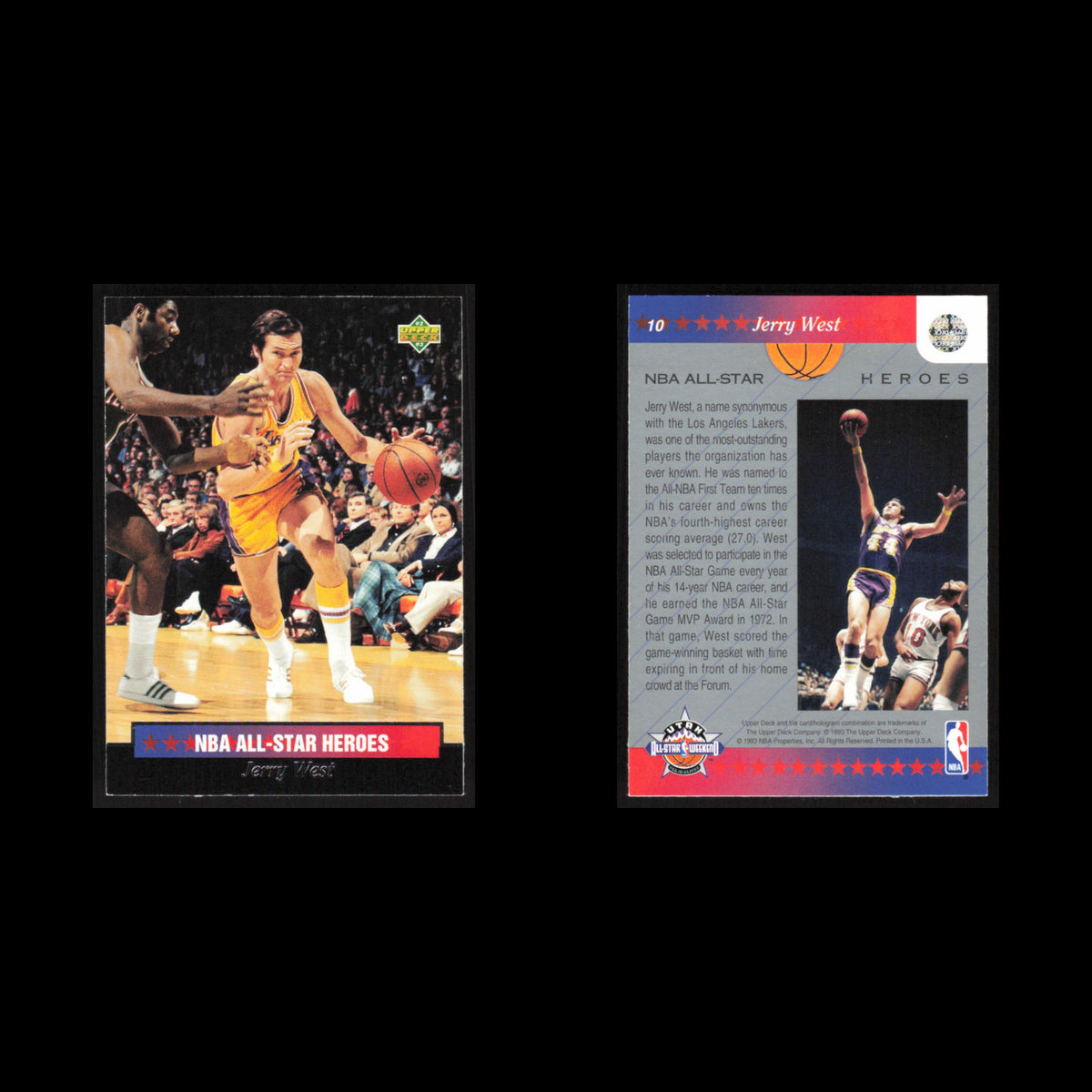 Jerry West #10 1992 Upper Deck NBA All-Star Los Angeles Lakers Basketball Card