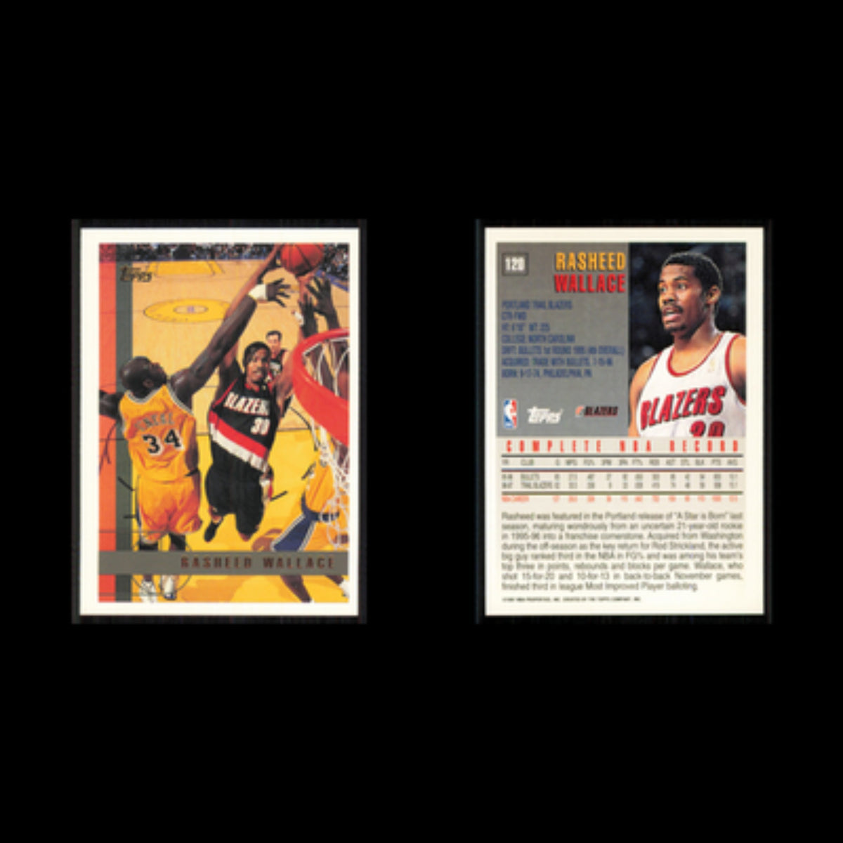 Rasheed Wallace #120 1997 Topps Portland Trail Blazers Basketball Card NBA NM