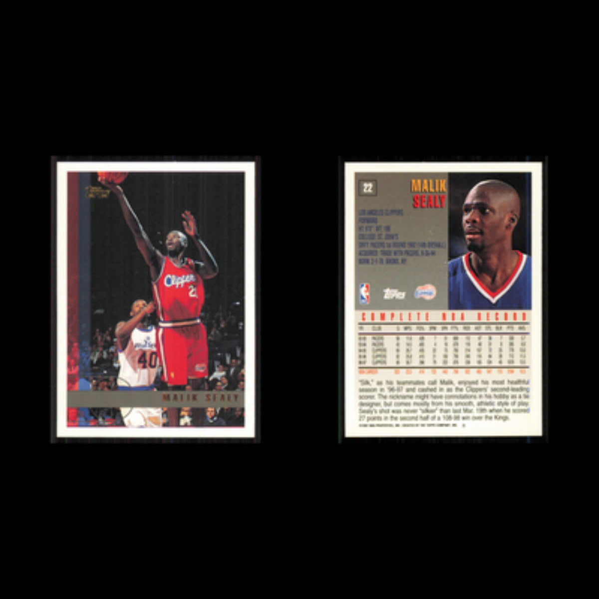 Malik Sealy #22 1997 Topps Los Angeles Clippers Basketball Card NBA NM