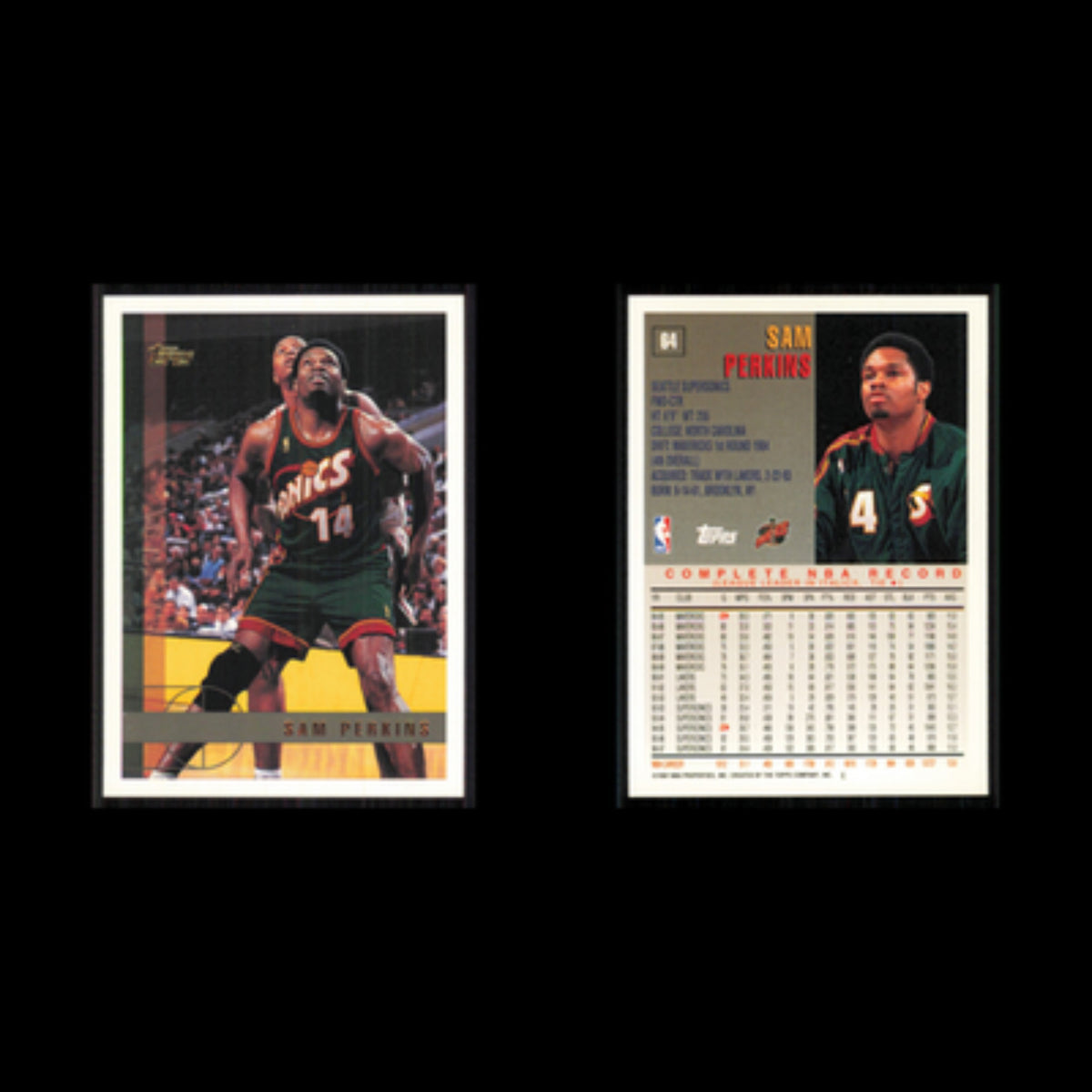 Sam Perkins #64 1997 Topps Seattle SuperSonics Basketball Card NBA NM