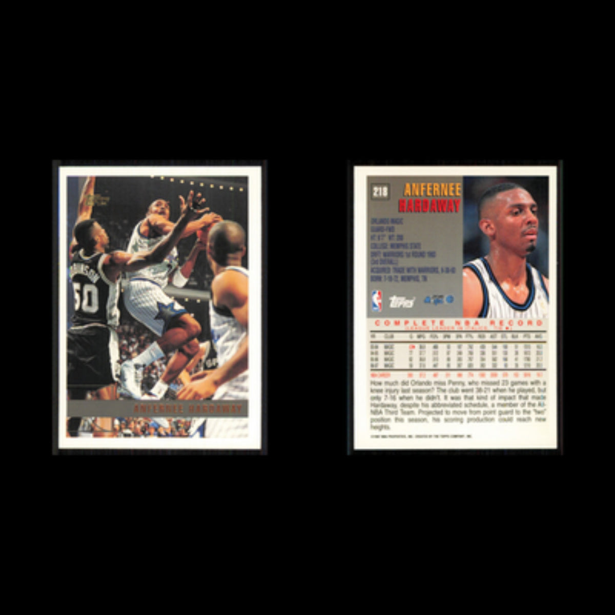 Anfernee Hardaway #218 Penny 1997 Topps Orlando Magic Basketball Card NBA NM
