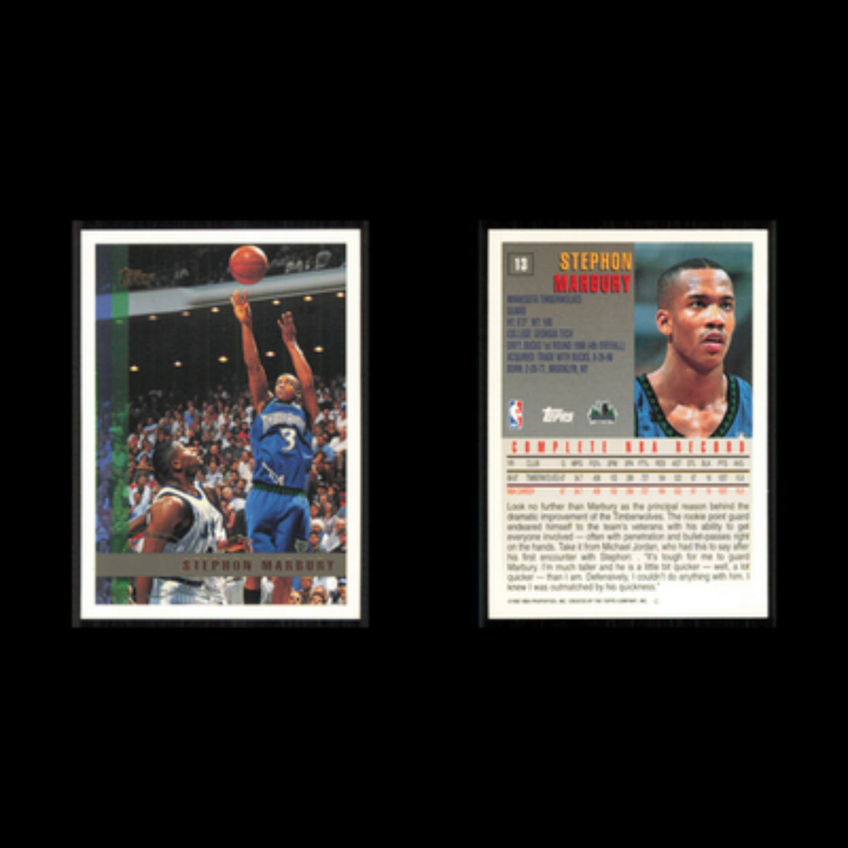 Stephon Marbury #13 1997 Topps Minnesota Timberwolves Basketball Card NBA NM
