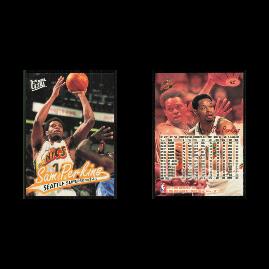 Sam Perkins #105 1996 Fleer Ultra Seattle SuperSonics Basketball Card NBA NM