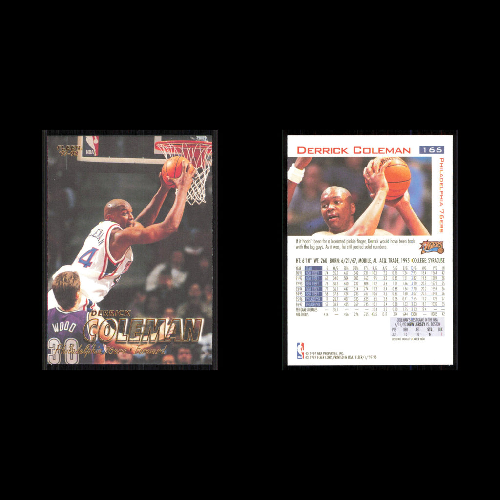 Derrick Coleman #166 1997 Fleer Philadelphia 76ers Basketball Card NBA NM