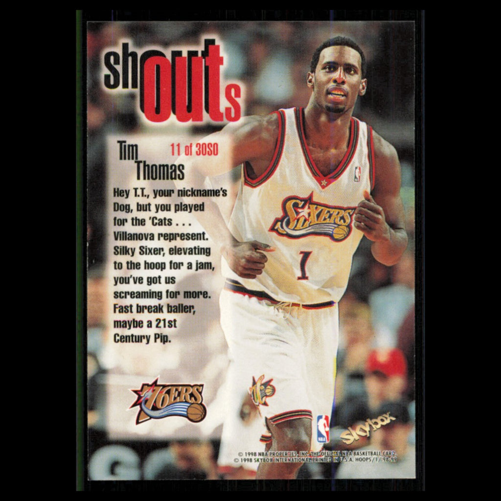 Tim Thomas #11 1998 Hoops Philadelphia 76ers Basketball Card NBA NM