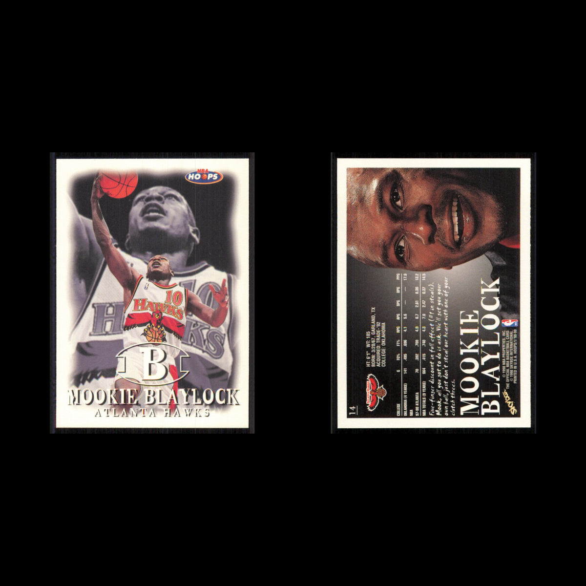 Mookie Blaylock #14 1998 Hoops Atlanta Hawks Basketball Card NBA NM