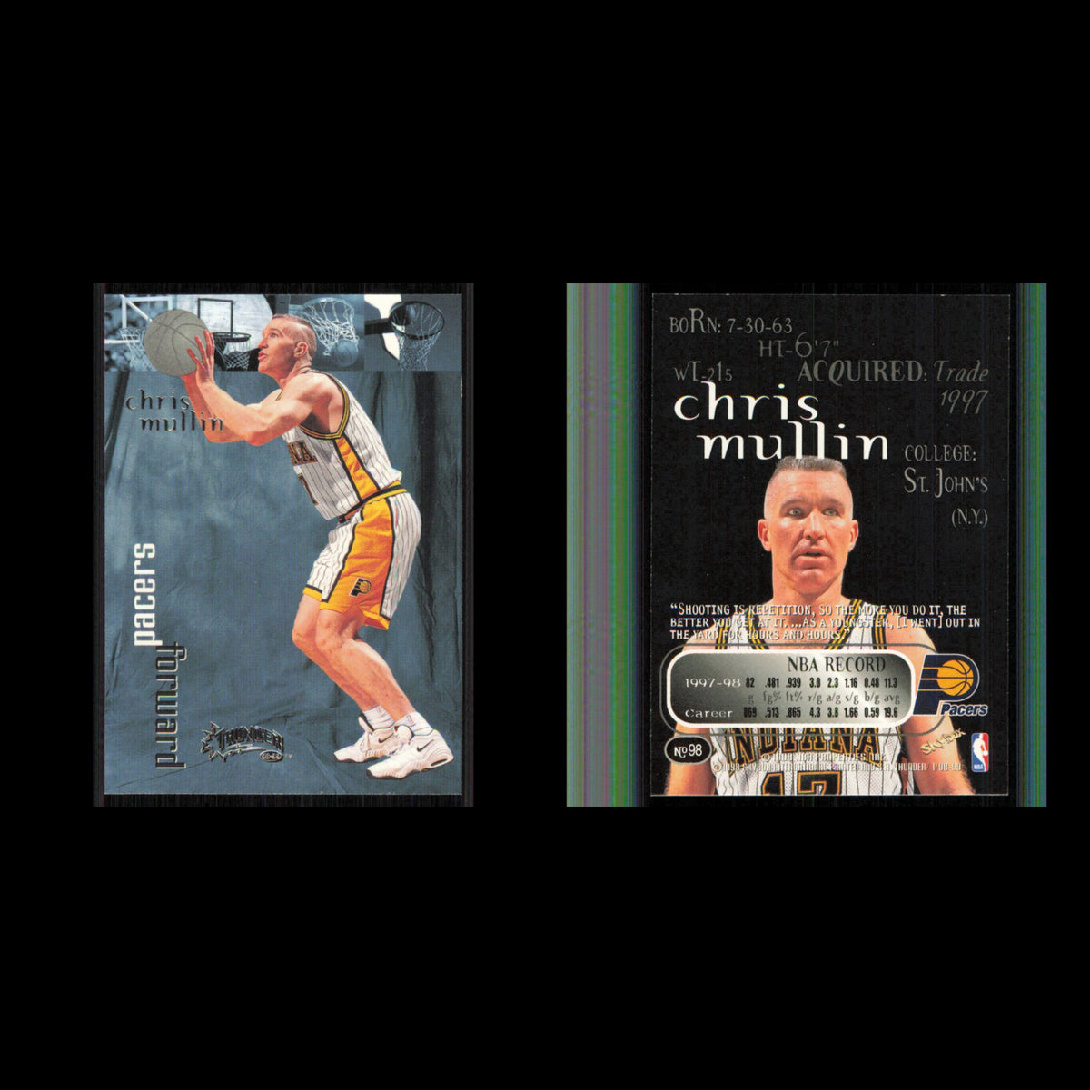 Chris Mullen #96 1998 SkyBox Thunder Indiana Pacers Basketball Card NBA NM