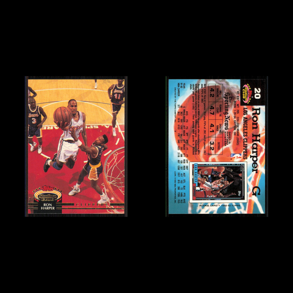 Ron Harper #20 1992 Topps Stadium Club Los Angeles Clippers Basketball Card NBA