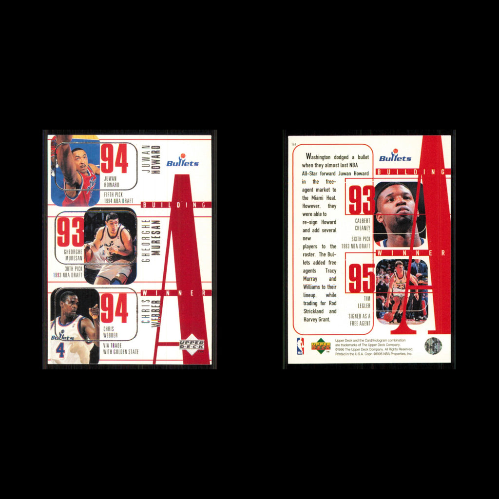 Juwan Howard/Gheorghe Muresan/Chris Webber/Calbert Cheaney/Tim Legler #164 1996