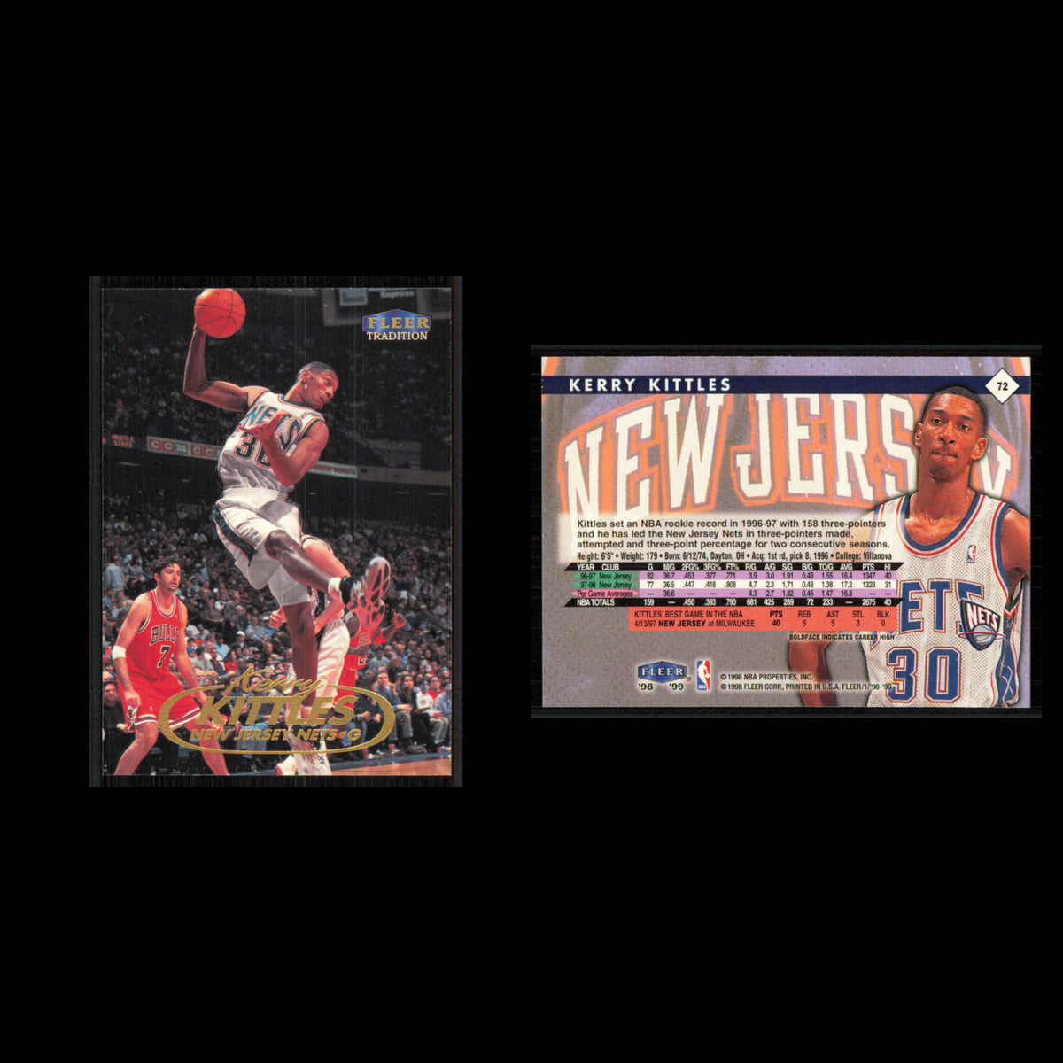 Kerry Kittles #72 1998 Fleer Tradition New Jersey Nets Basketball Card NBA NM