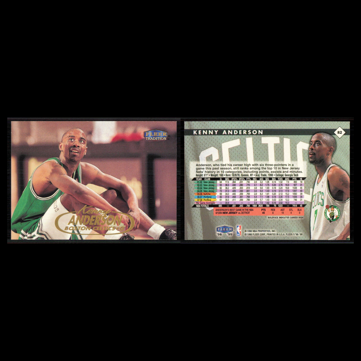 Kenny Anderson #82 1998 Fleer Tradition Boston Celtics Basketball Card NBA NM