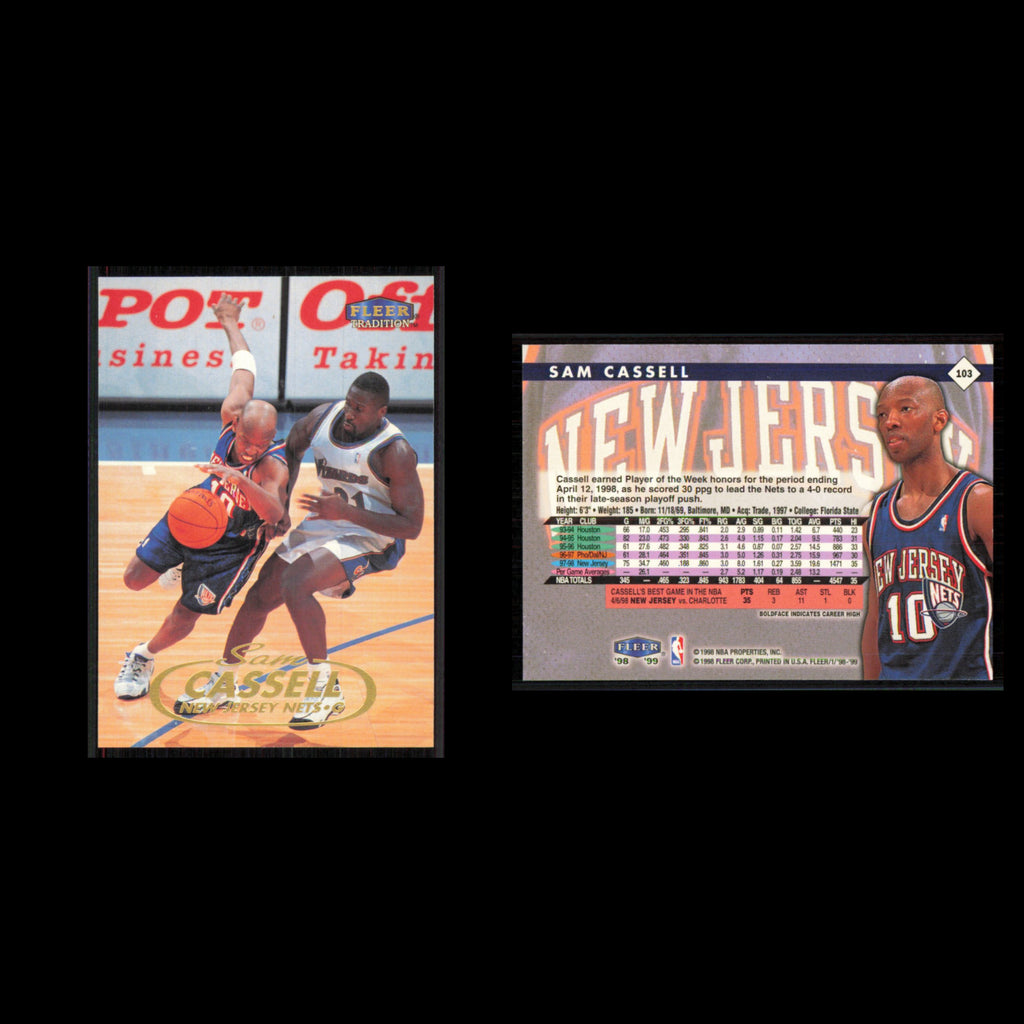 Sam Cassell #103 1998 Fleer Tradition New Jersey Nets Basketball Card NBA NM