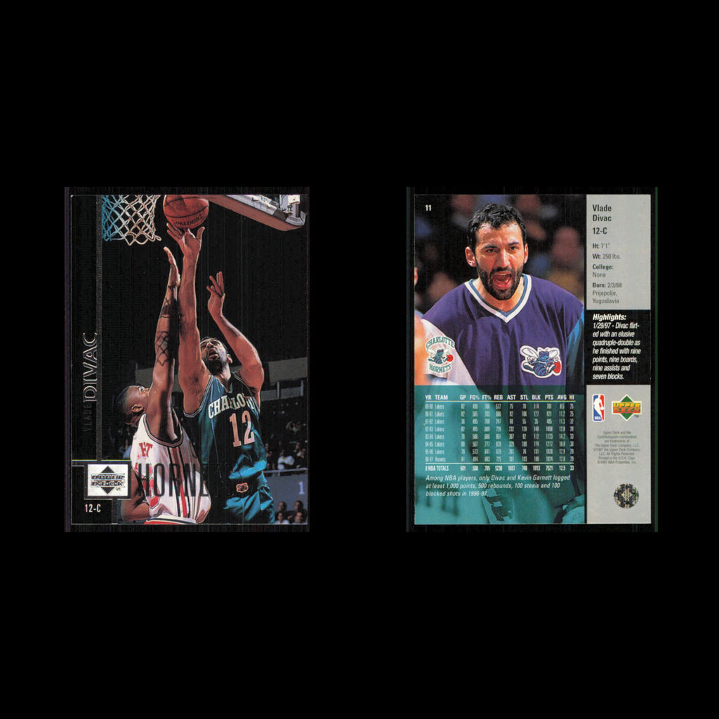 Vlade Divac #11 1997 Upper Deck Charlotte Hornets Basketball Card NBA NM