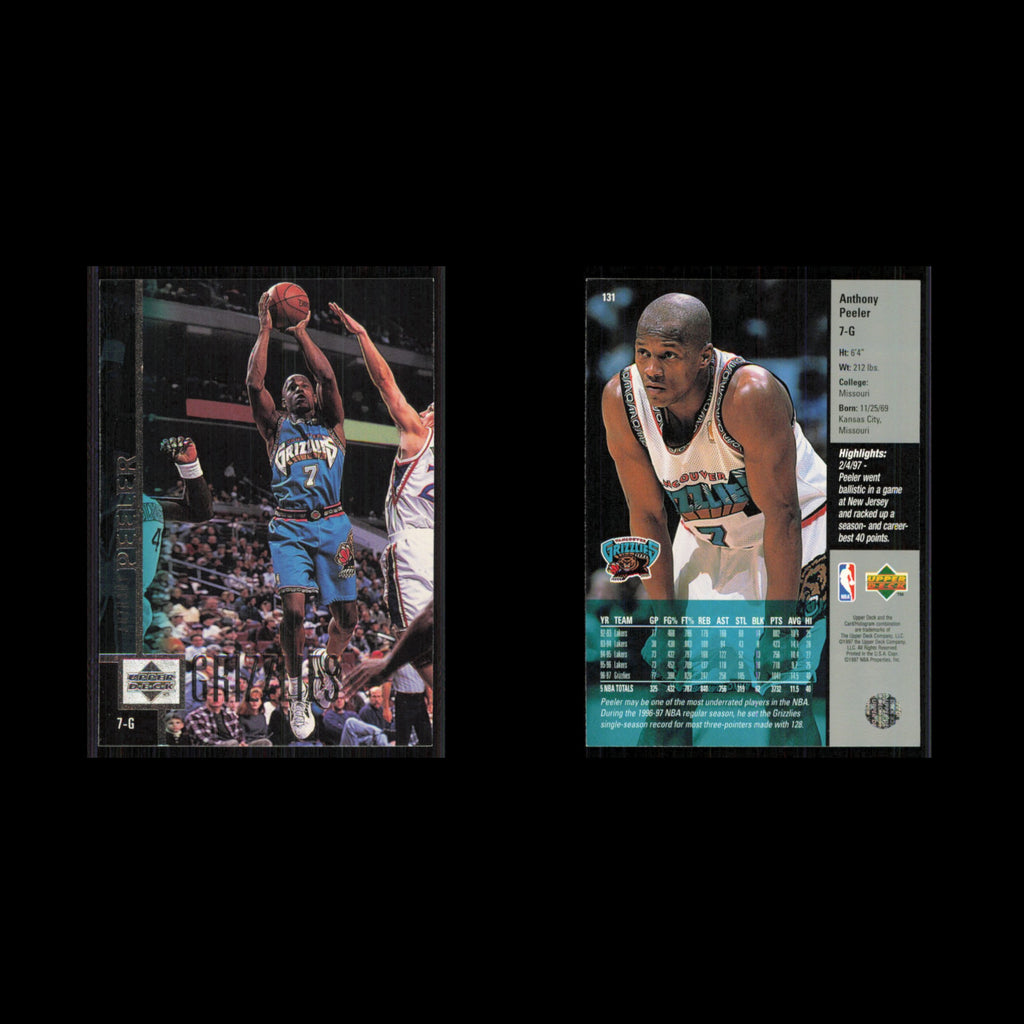 Anthony Peeler #131 1997 Upper Deck Vancouver Grizzlies Basketball Card NBA NM