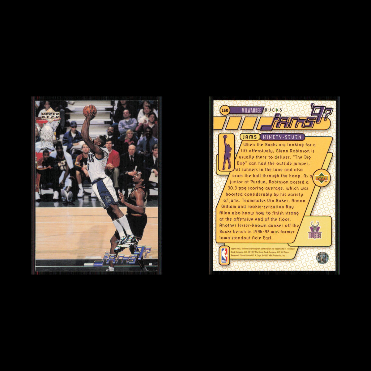 Glenn Robinson #150 1997 Upper Deck Milwaukee Bucks Basketball Card NBA NM