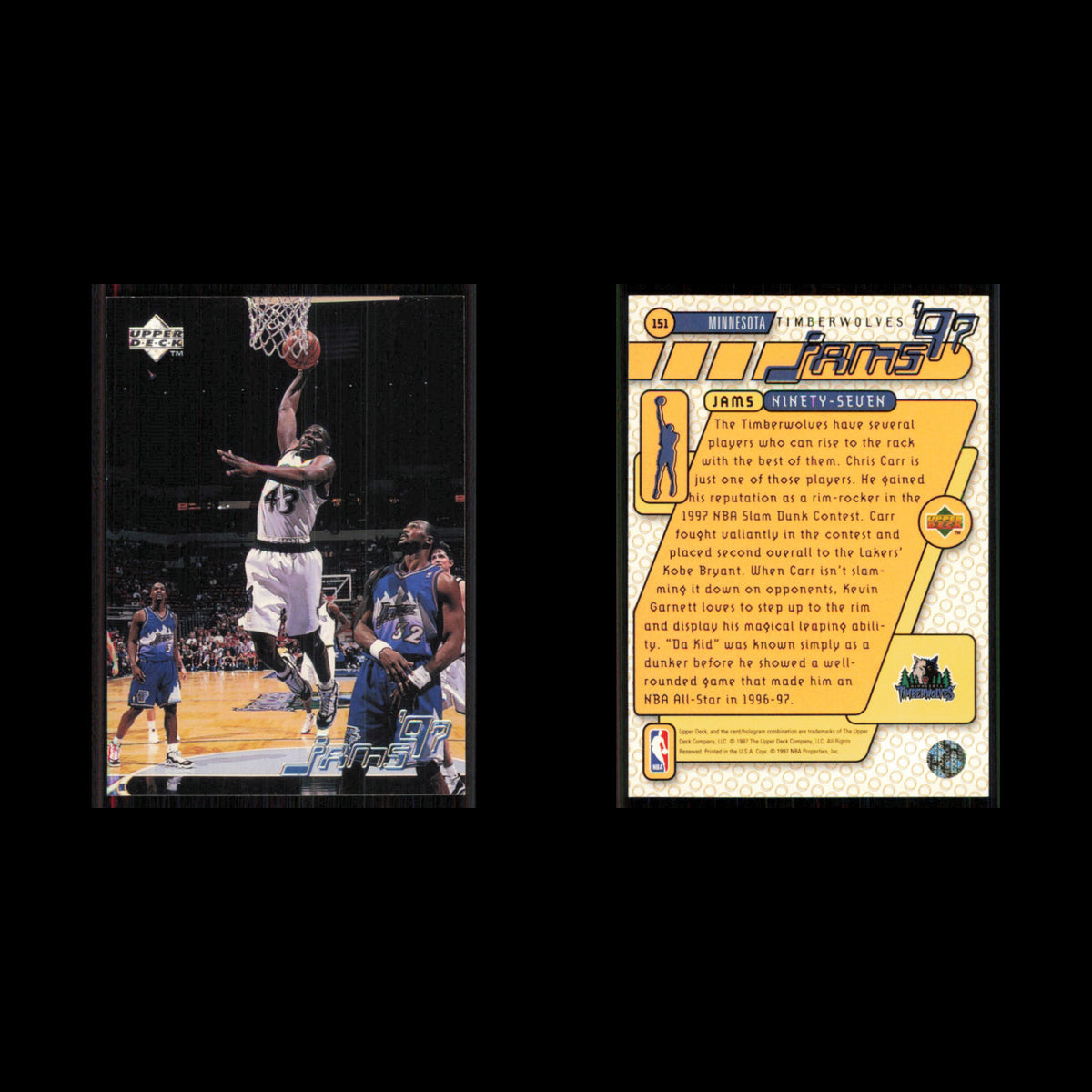 Chris Carr #151 1997 Upper Deck Minnesota Timberwolves Basketball Card NBA NM