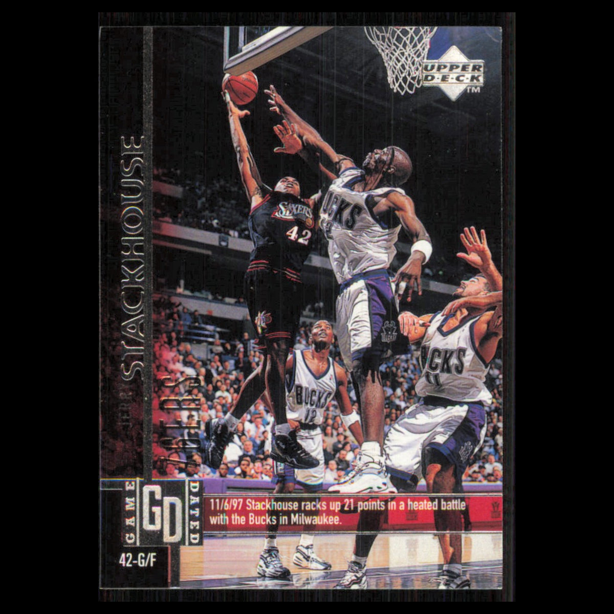 Jerry Stackhouse #273 1997 Upper Deck Philadelphia 76ers Basketball Card NBA NM