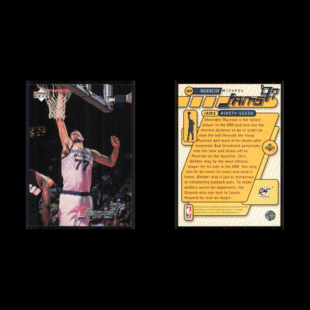Gheorghe Muresan #164 1997 Upper Deck Washington Wizards Basketball Card NBA NM