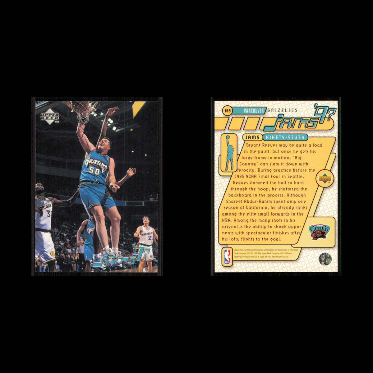 Bryant Reeves #163 1997 Upper Deck Vancouver Grizzlies Basketball Card NBA NM