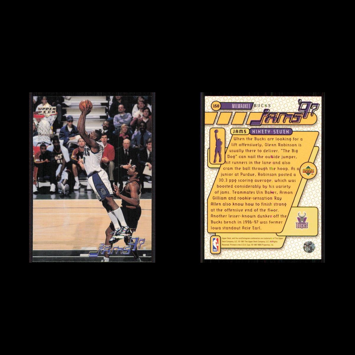 Glenn Robinson #150 1997 Upper Deck Milwaukee Bucks Basketball Card NBA NM