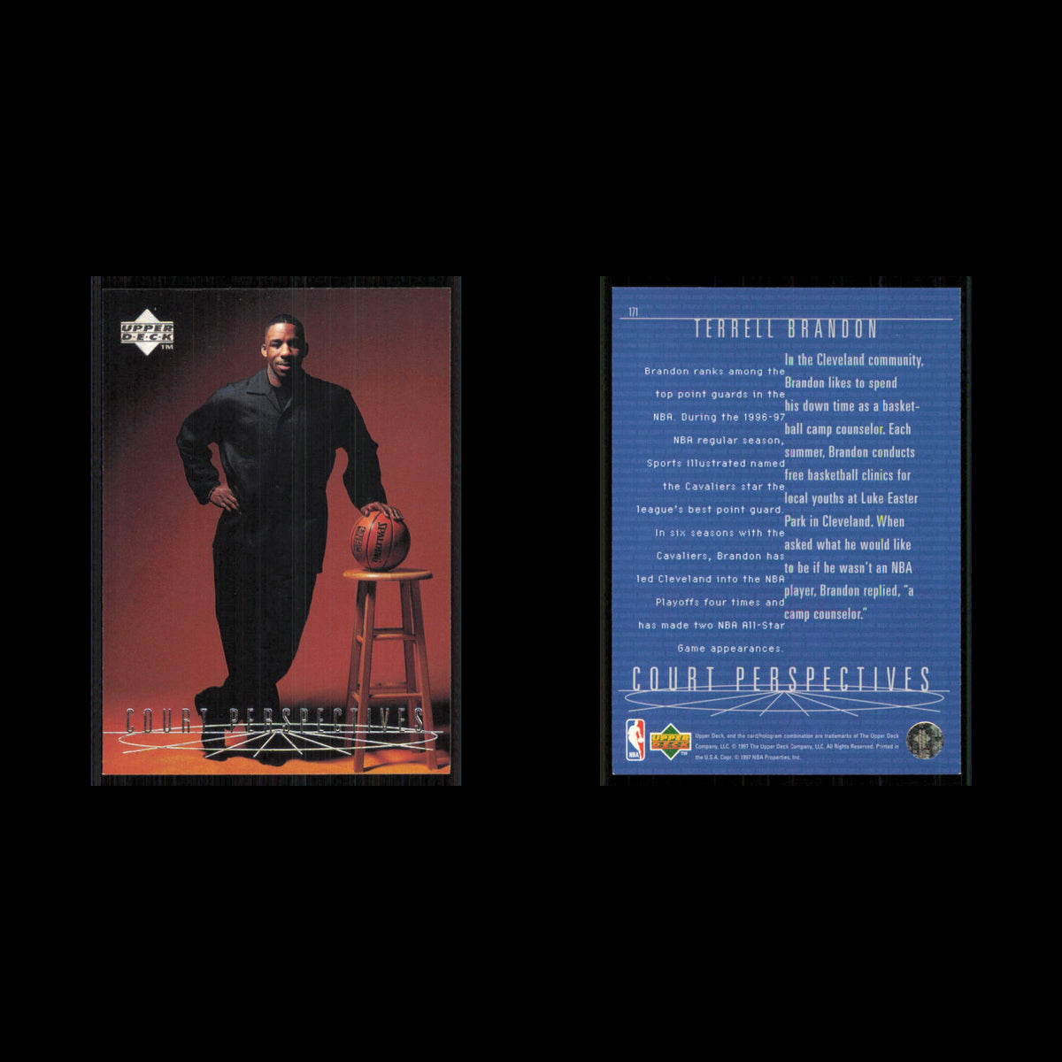 Terrell Brandon #171 1997 Upper Deck Cleveland Cavaliers Basketball Card NBA NM