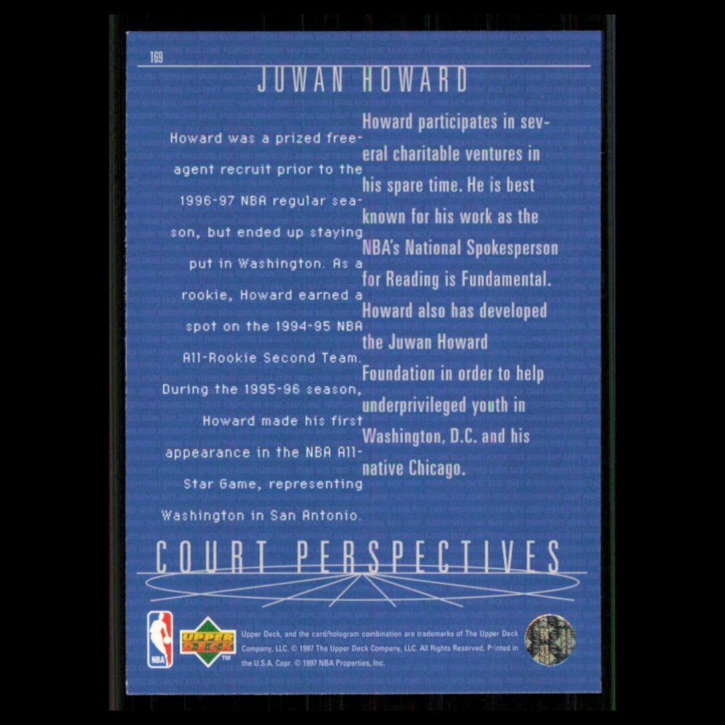 Juwan Howard #169 1997 Upper Deck Washington Wizards Basketball Card NBA NM