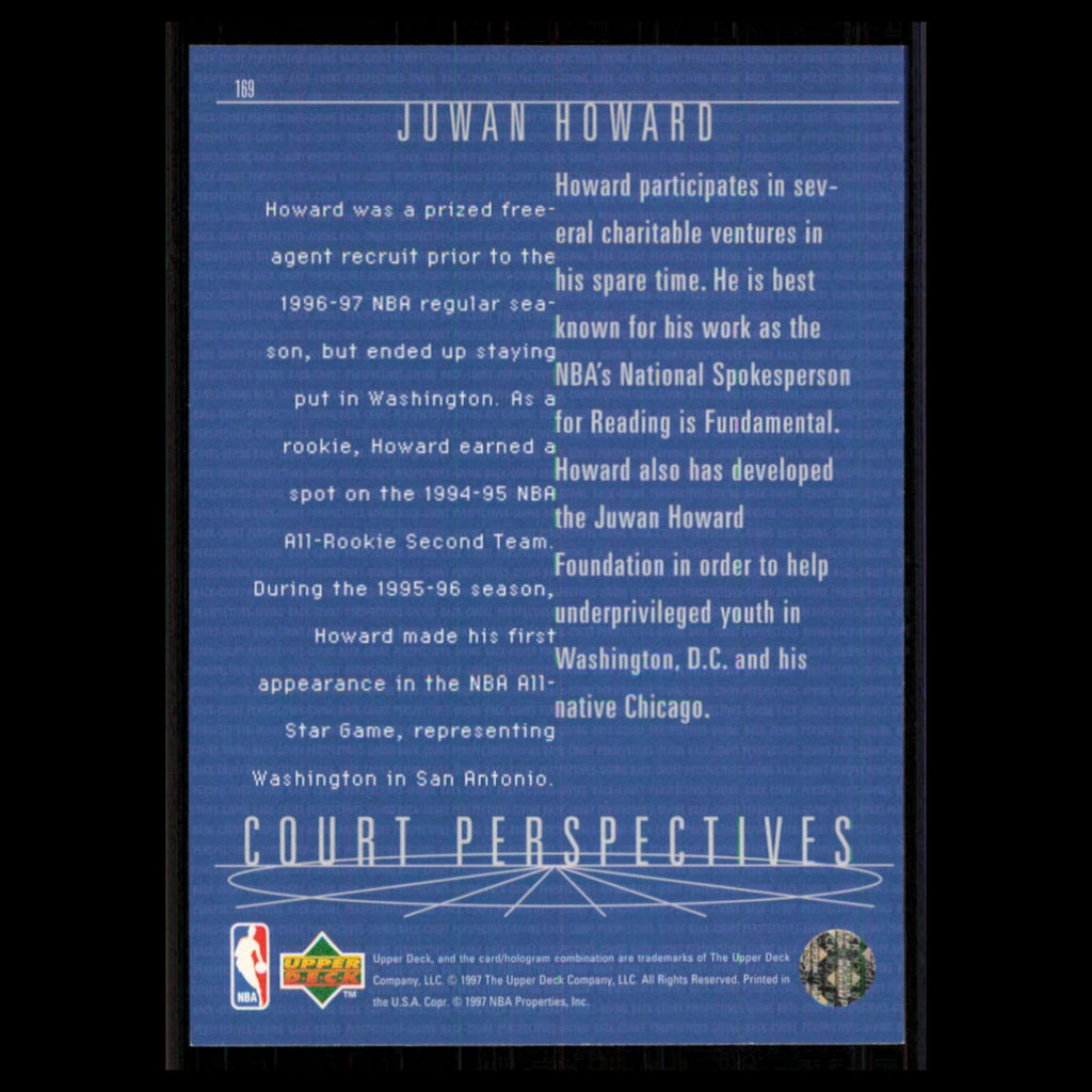 Juwan Howard #169 1997 Upper Deck Washington Wizards Basketball Card NBA NM