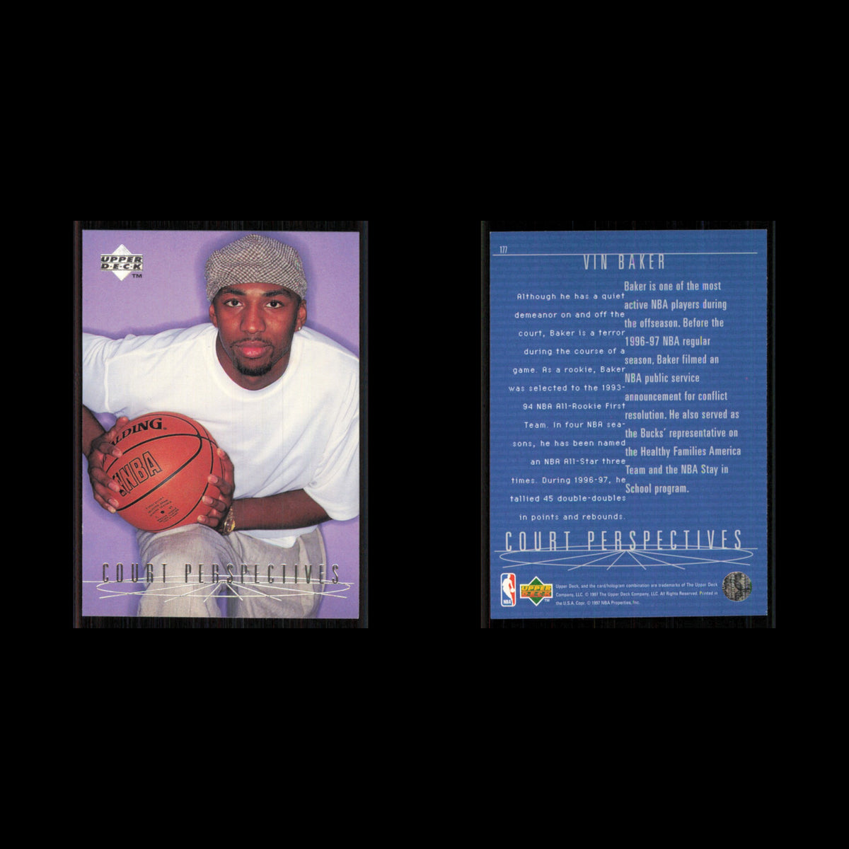 Vin Baker #177 1997 Upper Deck Milwaukee Bucks Basketball Card NBA NM