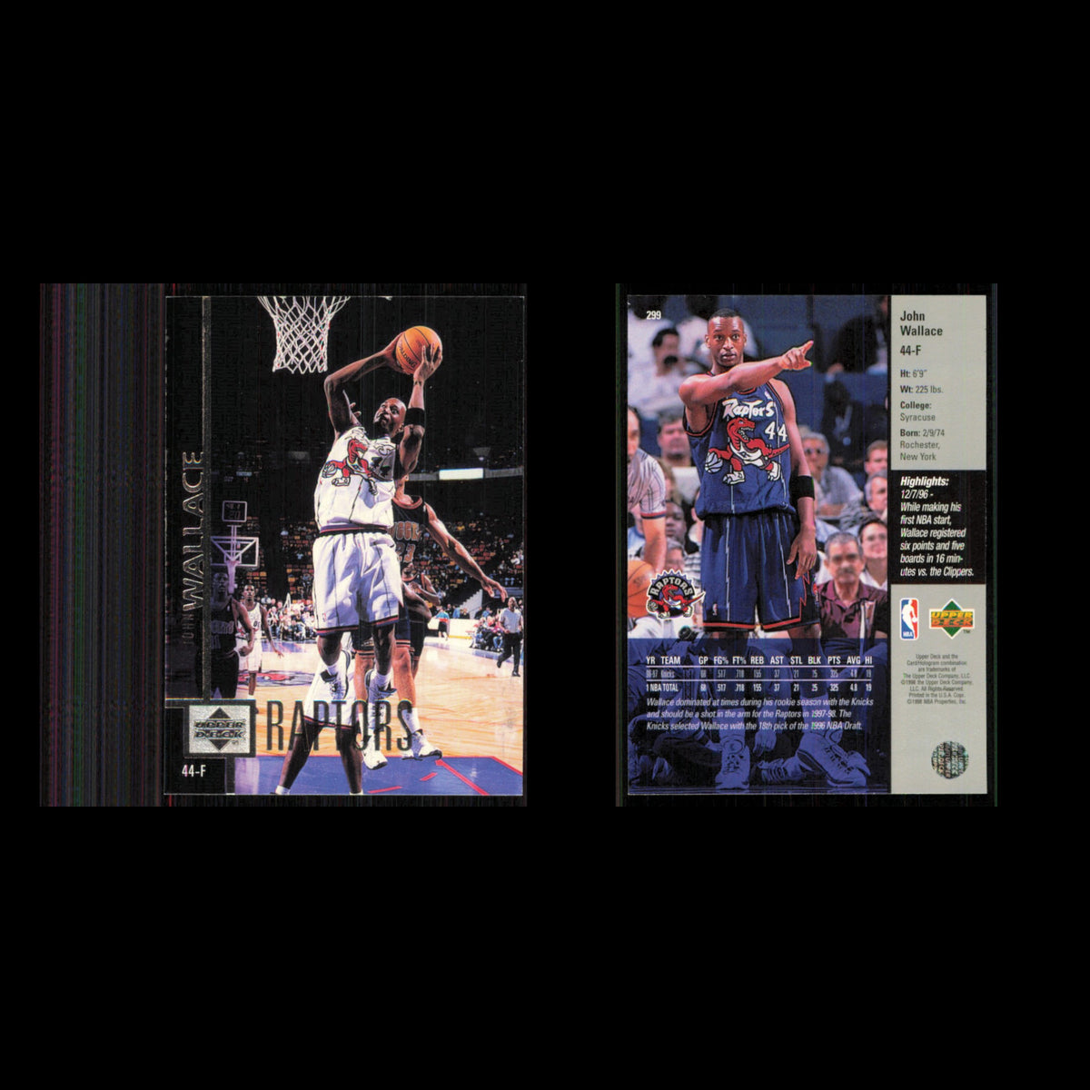 John Wallace #299 1997 Upper Deck Toronto Raptors Basketball Card NBA NM