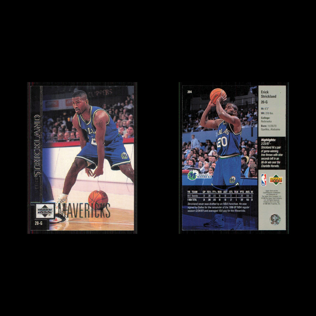 Erick Strickland #204 1997 Upper Deck Dallas Mavericks Basketball Card NBA NM