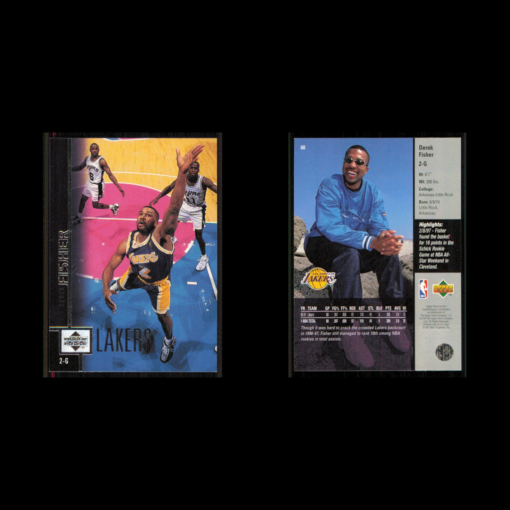 Derek Fisher #60 1997 Upper Deck Los Angeles Lakers Basketball Card NBA NM