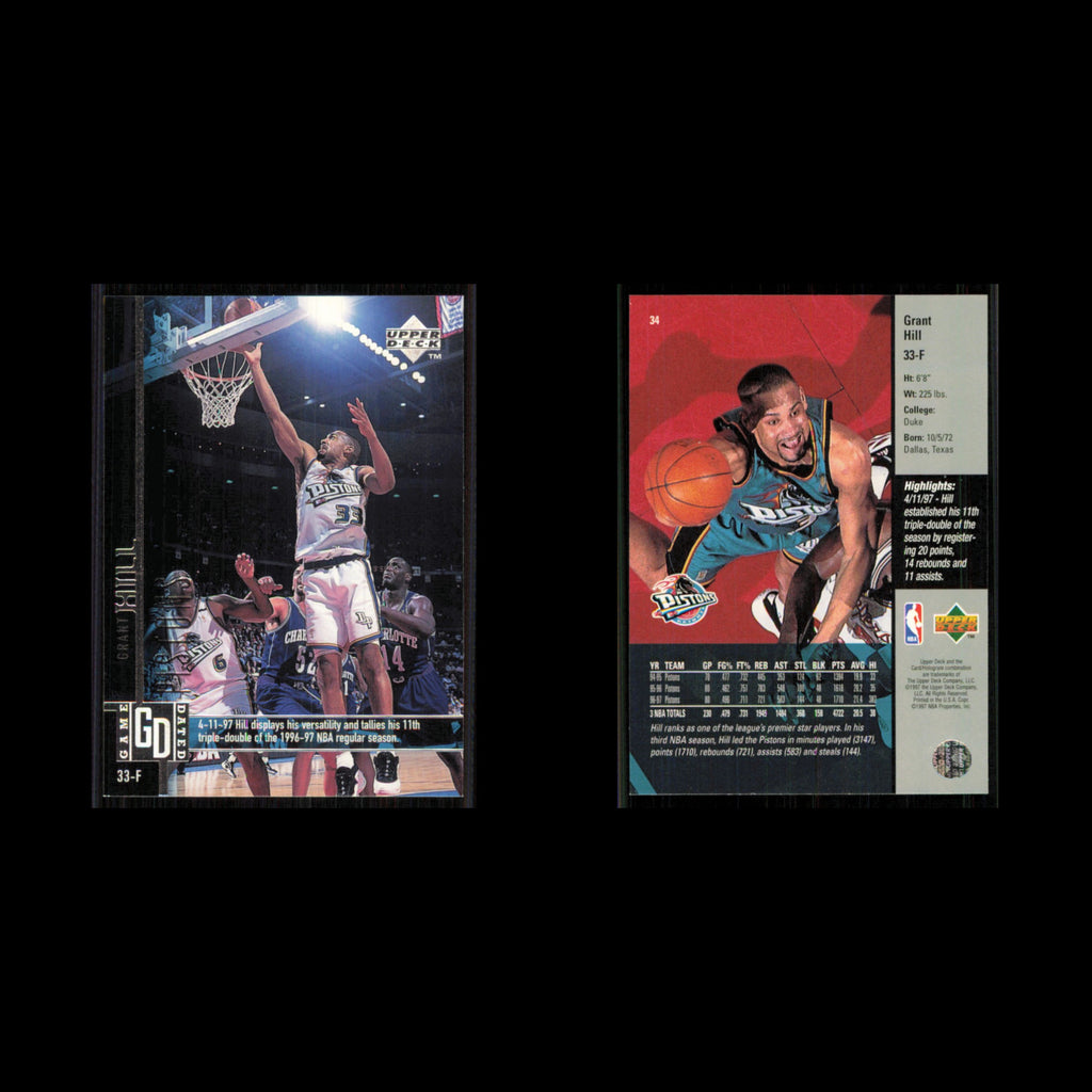 Grant Hill #34 1997 Upper Deck Game Dated Memorable Moments Detroit Pistons Card