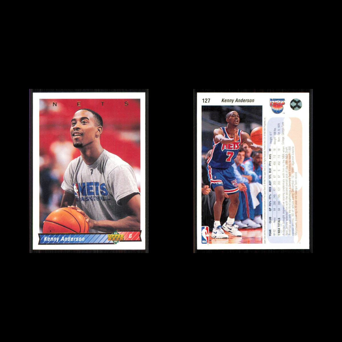 Kenny Anderson #127 1992 Upper Deck New Jersey Nets Basketball Card NBA NM