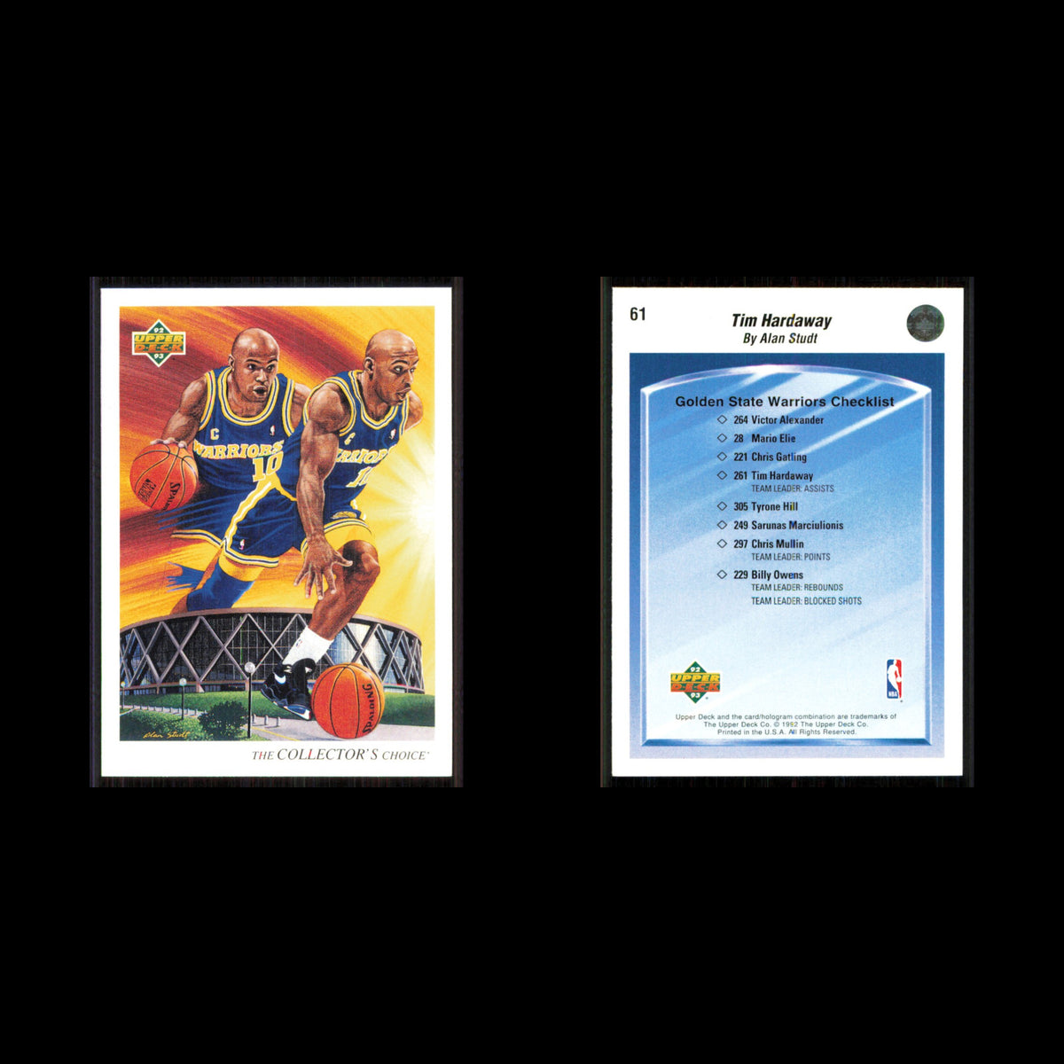Tim Hardaway #61 1992 Upper Deck Golden State Warriors Basketball Card NBA NM