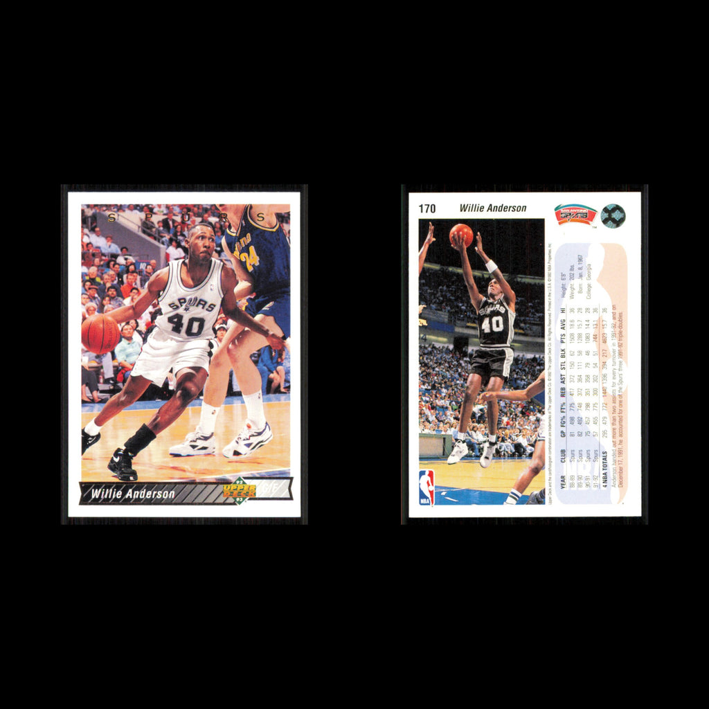 Willie Anderson #170 1992 Upper Deck San Antonio Spurs Basketball Card NBA NM