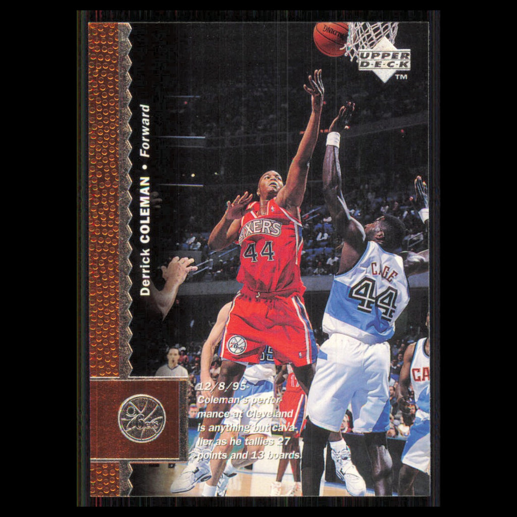 Derrick Coleman #90 1996 Upper Deck Philadelphia 76ers Basketball Card NBA NM