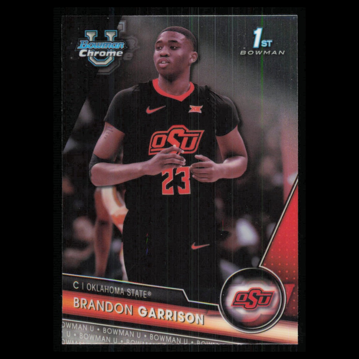 Brandon Garrison #64 2023 Bowman University Chrome Oklahoma State Cowboys Card
