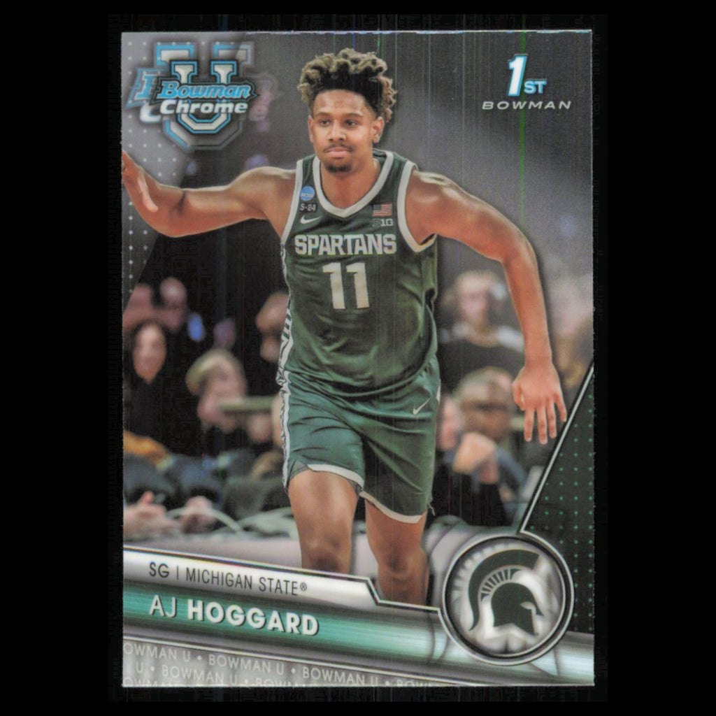 AJ Hoggard #5 2023 Bowman University Chrome Michigan State Spartans Basketball