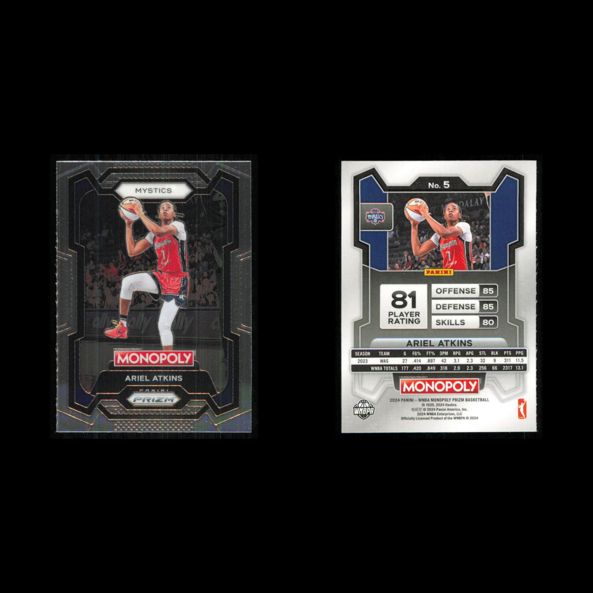 Ariel Atkins #5 2024 Panini Prizm Monopoly WNBA Washington Mystics Basketball NM