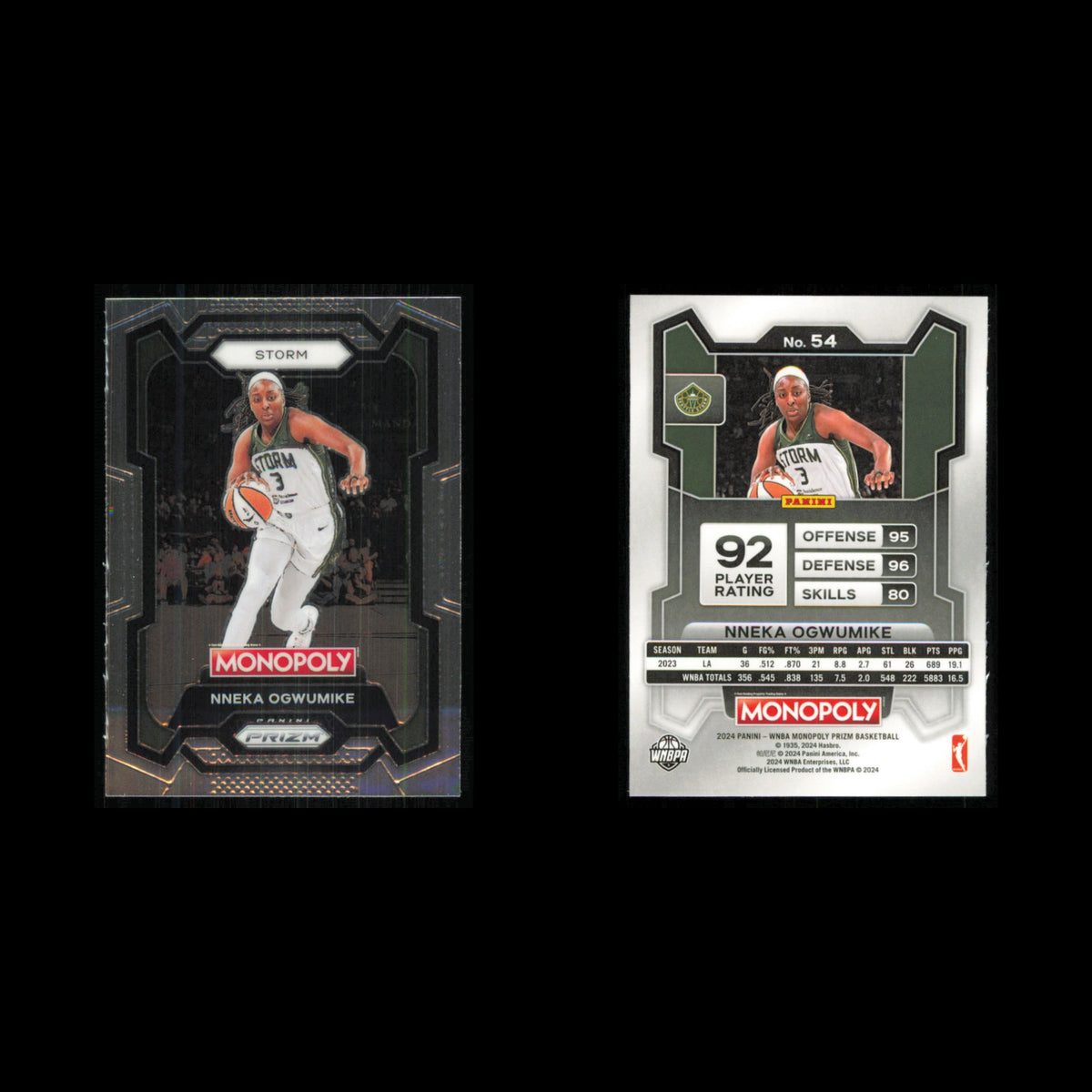 Nneka Ogwumike #54 2024 Panini Prizm Monopoly WNBA Seattle Storm Basketball Card