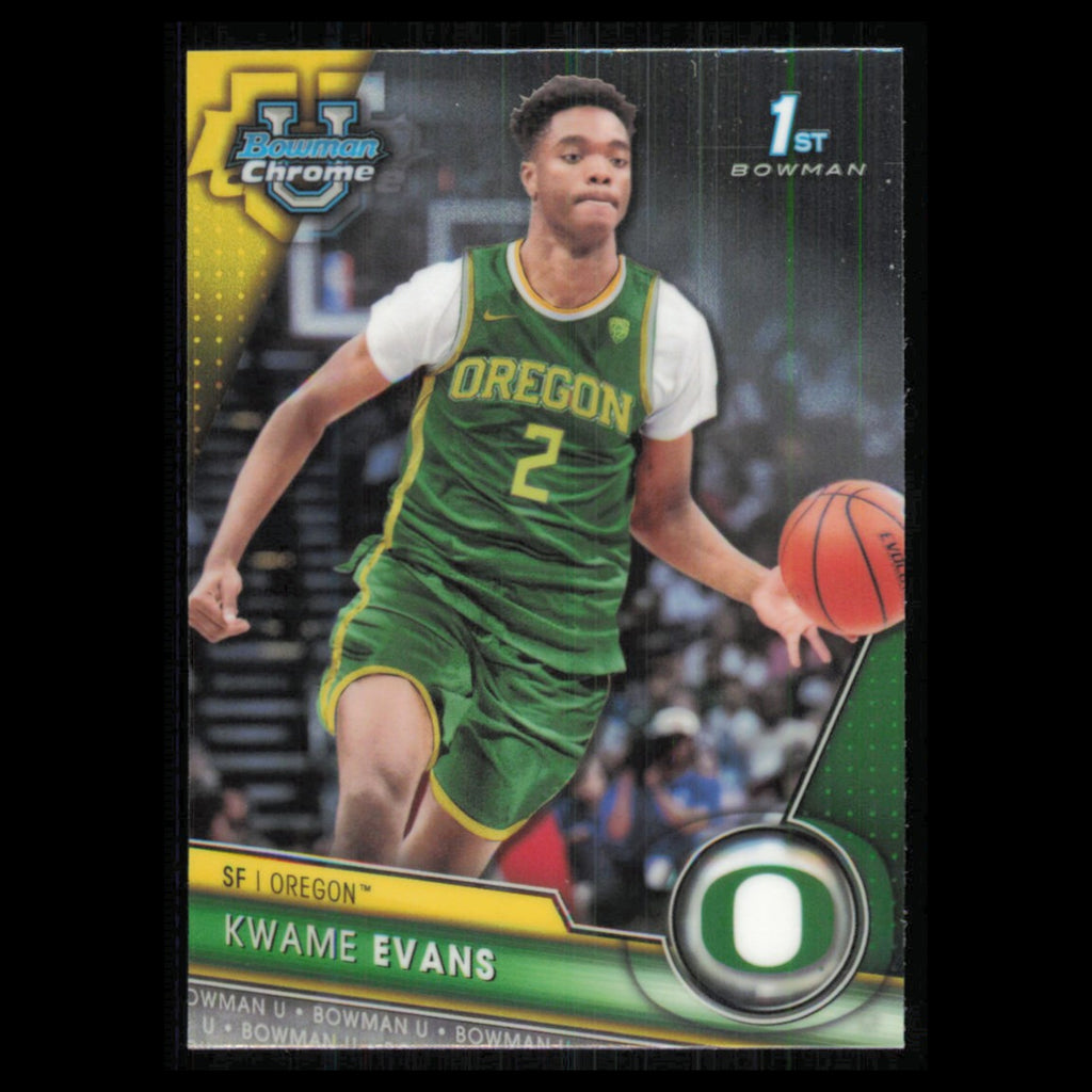 Kwame Evans #66 2023 Bowman University Chrome Oregon Ducks Basketball Card NBA