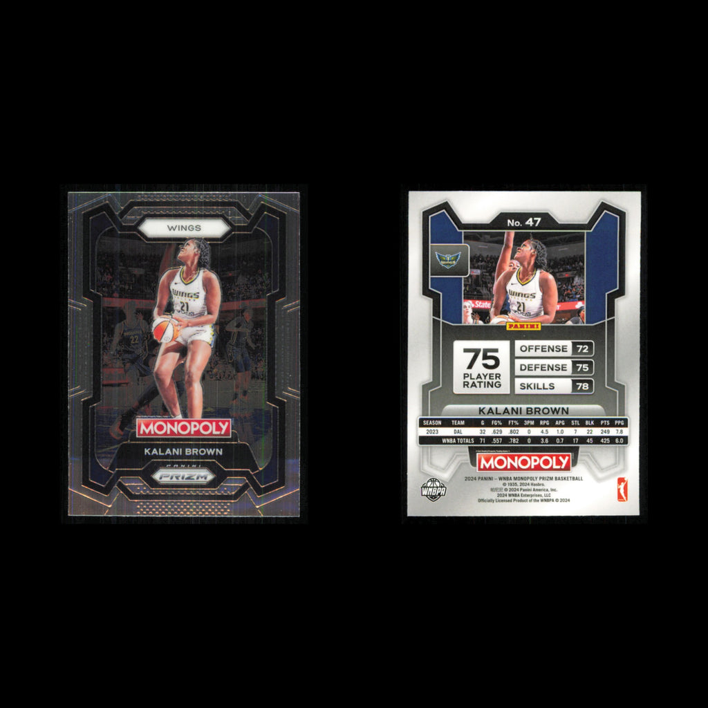 Kalani Brown #47 2024 Panini Prizm Monopoly WNBA Dallas Wings Basketball Card NM