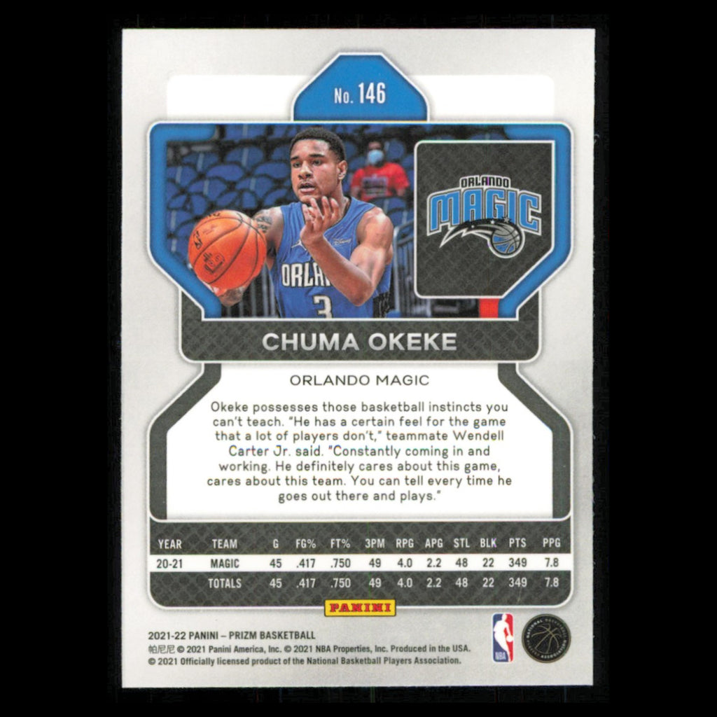 Chuma Okeke #146 2020 Panini Prizm Orlando Magic Basketball Card NBA NM