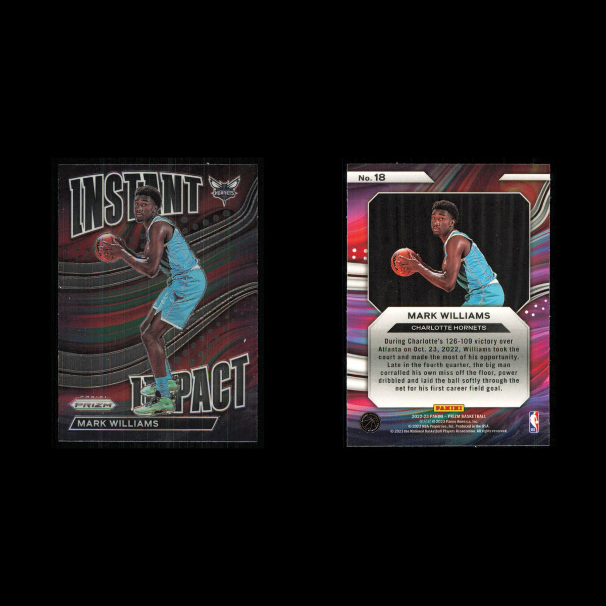 Mark Williams #18 2022 Panini Mosaic Charlotte Hornets Basketball Card NBA NM