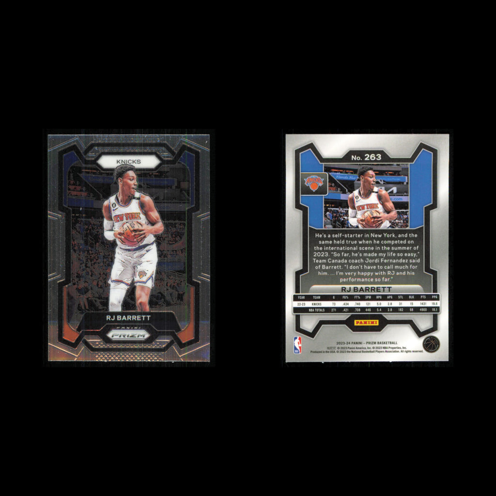 RJ Barrett #263 2023 Panini Prizm New York Knicks Basketball Card NBA NM