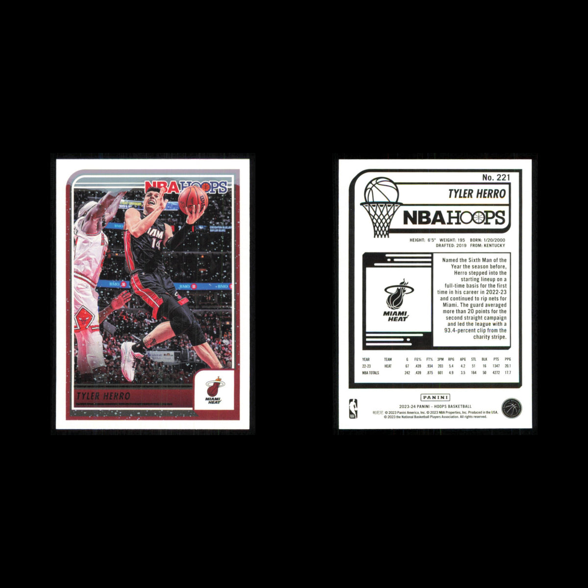 Tyler Herro #221 2023 Hoops Miami Heat Basketball Card NBA NM
