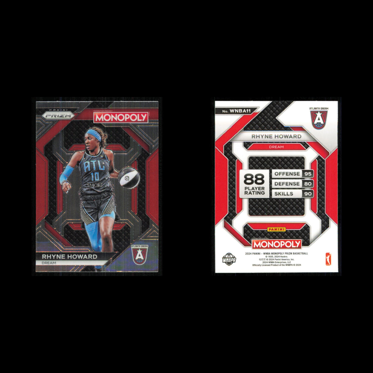 Rhyne Howard #WNBA11 2024 Panini Prizm Monopoly WNBA Atlanta Dream Basketball NM