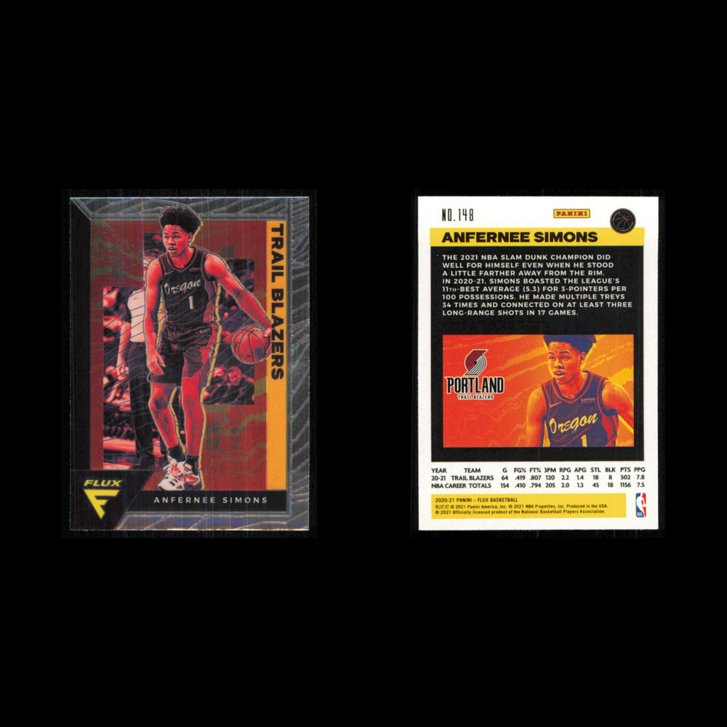 Anfernee Simons #148 2020 Panini Flux Portland Trail Blazers Basketball Card NBA