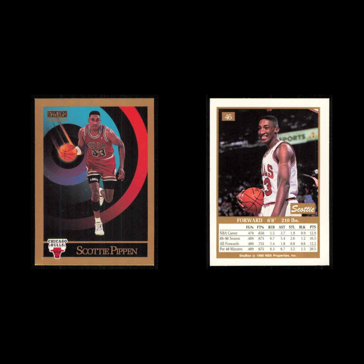 Scottie Pippen #46 1990 SkyBox Chicago Bulls Basketball Card NBA NM