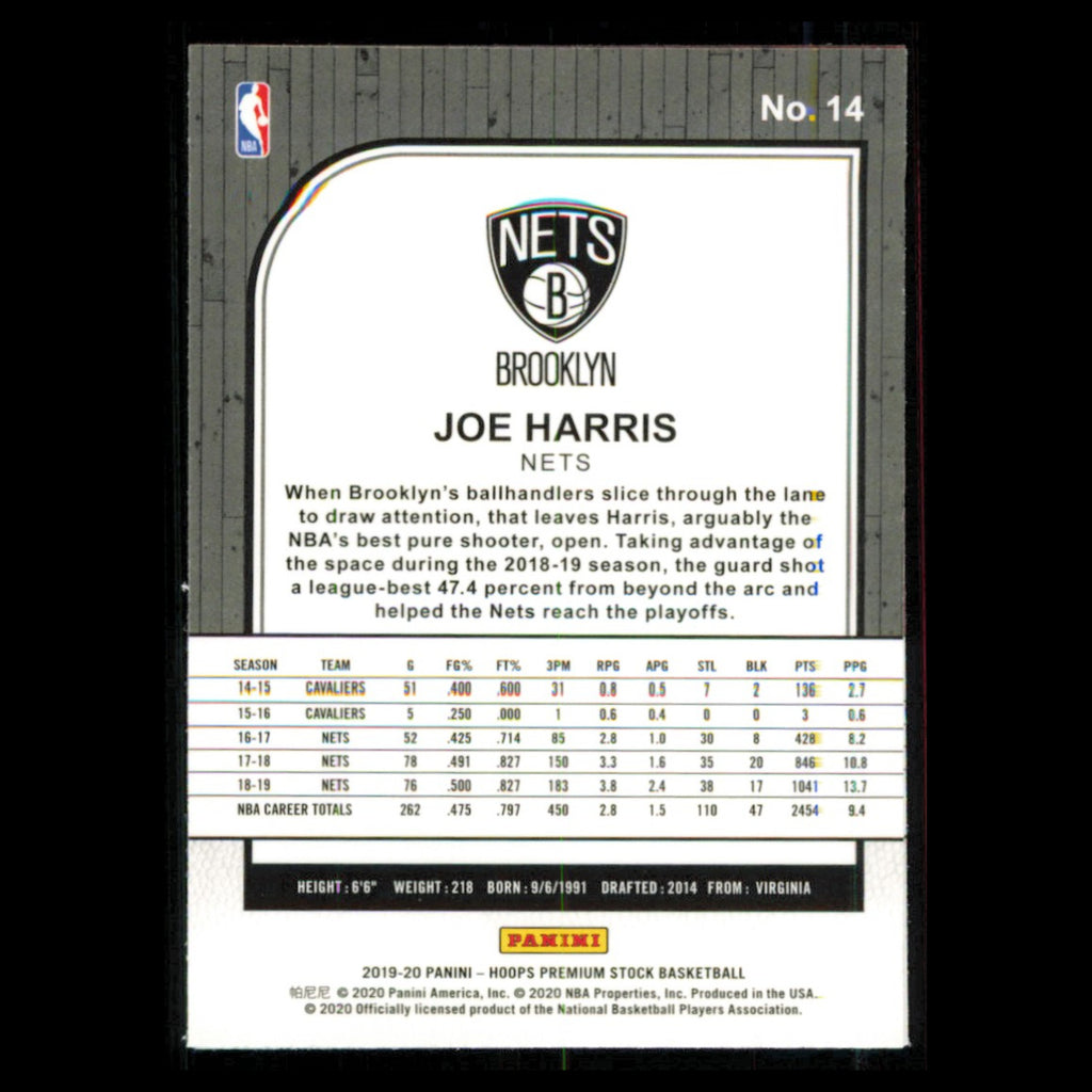 Joe Harris #14 2019 Hoops Premium Stock Brooklyn Nets Basketball Card NBA NM